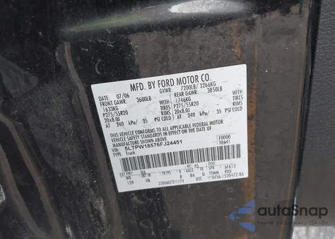 2006 Lincoln Mark Lt from USA, damaged, VIN 5LTPW18576FJ24451